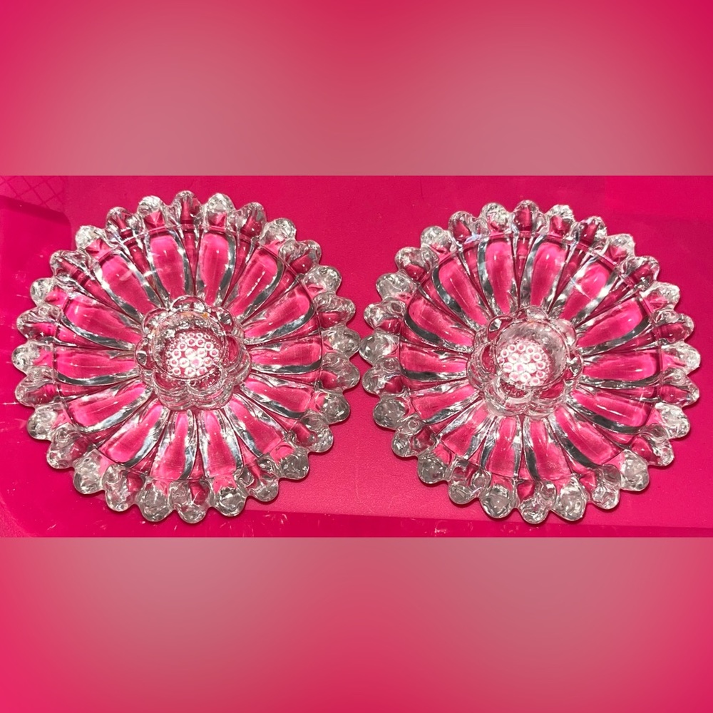 Jeanette Glass Crystal Candleholders